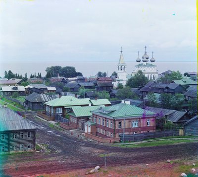 Belozersk and Assumption Cathedral from the fortress wall by Sergey Prokudin Gorsky